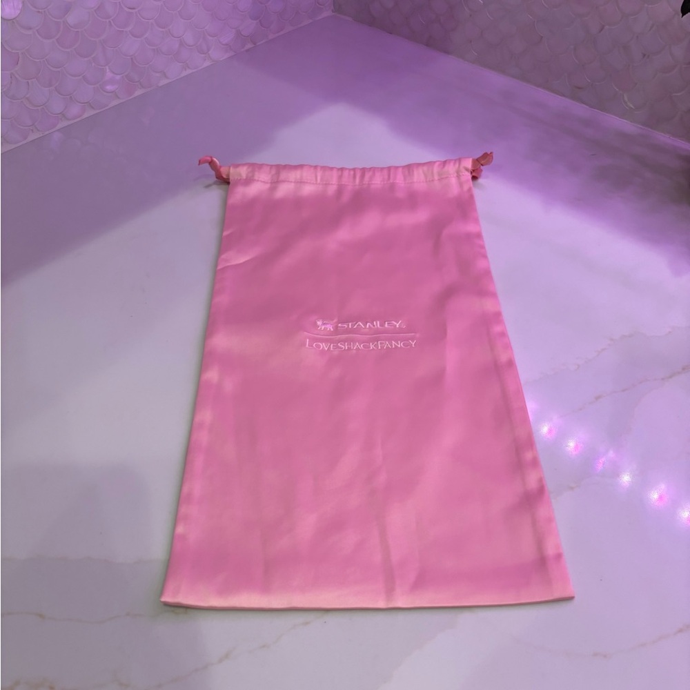 LoveShackFancy Blush Pink Satin Pouch